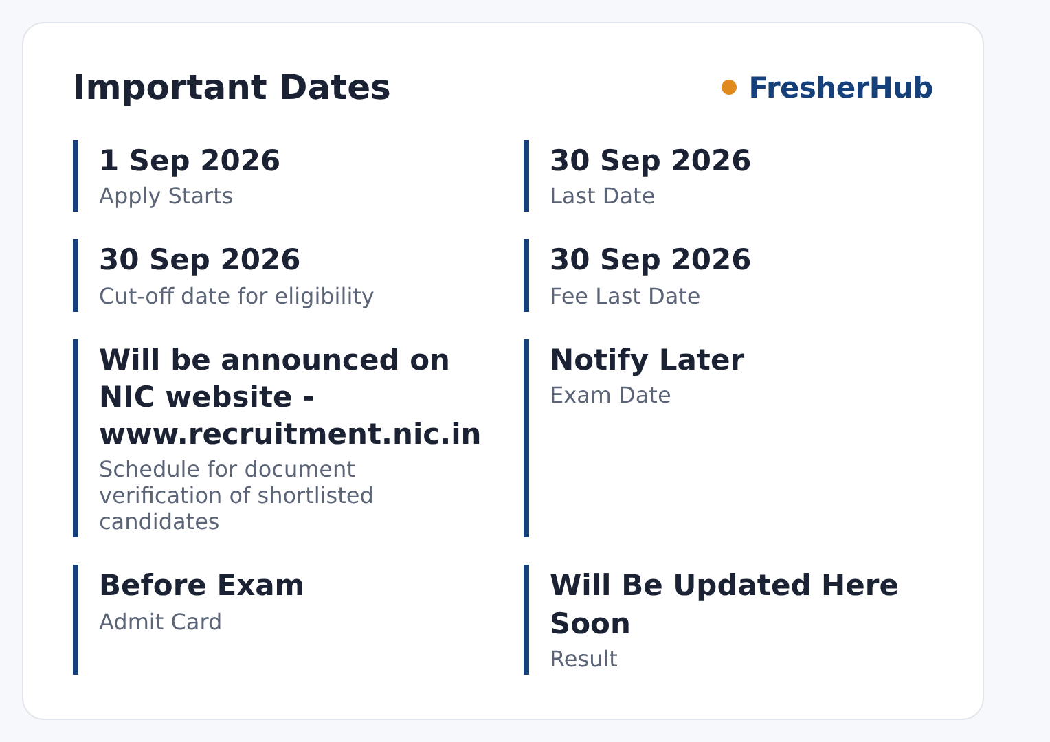 NIC Scientific/Technical Assistant 2026: Apply Closed, 376 Vacancy important dates