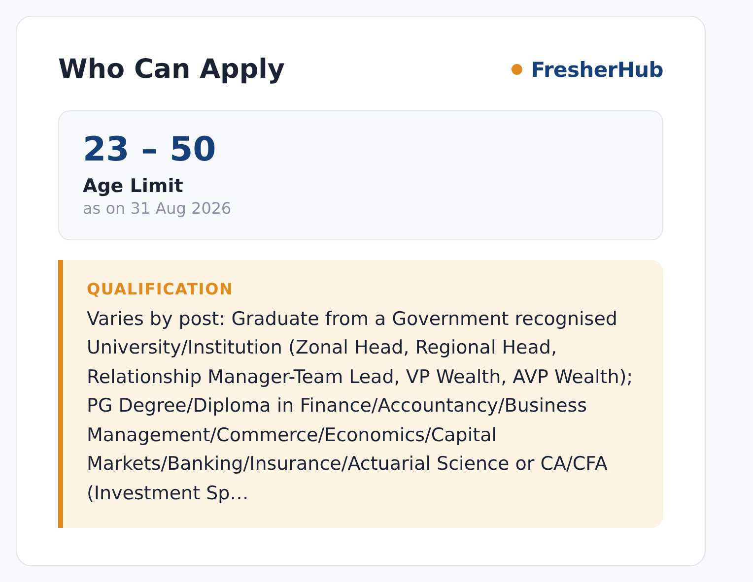 SBI Wealth Management SCO 2026: Apply Online, 207 Vacancy age limit and educational qualification