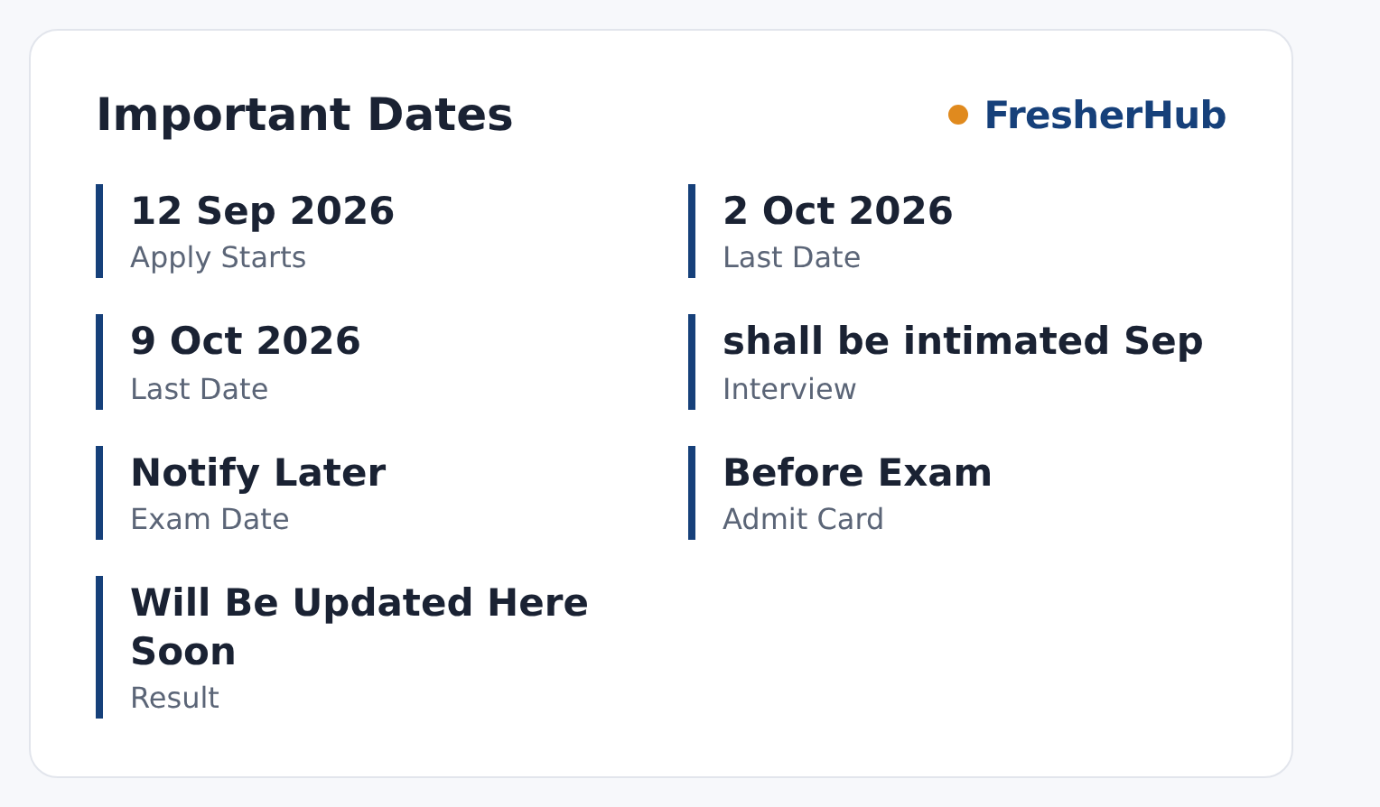 UPSC Advt 11/2026: Apply by 2 Oct, 212 Vacancies important dates